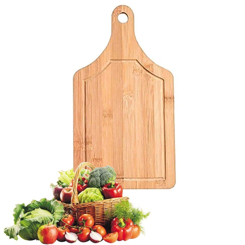 Guojanfon Bamboo Cutting Board Set 3PCS Meat Chopping Boards Pizza Peel Paddle with Handle for Homemade Baking Pizza Bread Cake Fruit Vegetables (3PCS Set- Board) - Image 5